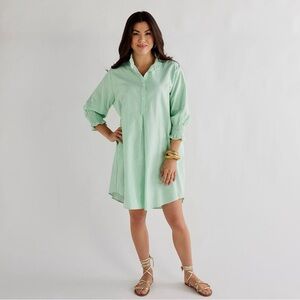 Caryn Lawn Kimberly Green Stripe Dress